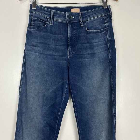 MOTHER Jeans The Pony Boy Ankle Fray Jeans Lure me In  Wash Raw Hem Women Sz  28 - Picture 4 of 14